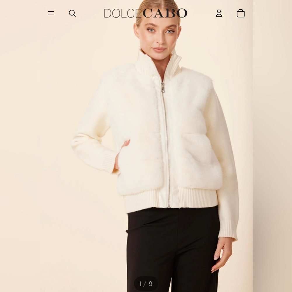 Dolce Cabo | Faux Fur Vegan Leather Trim, Nylon Puff Back Jacket